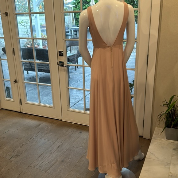 Show Me Your Mumu Jenn Dusty Blush Crisp Maxi Dress Size Small - Picture 7 of 16